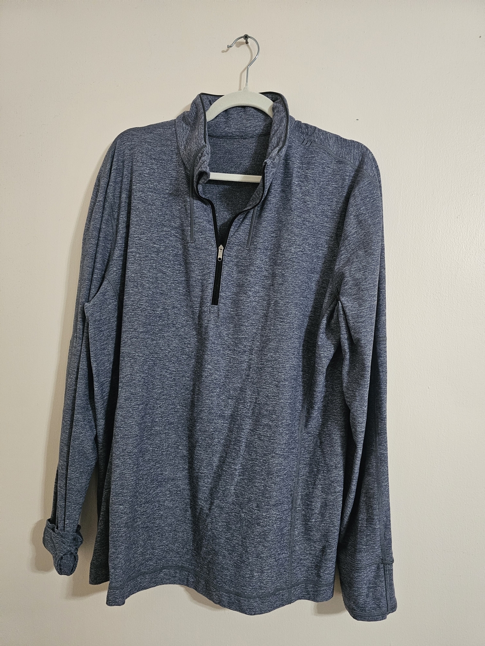 Men's Lululemon Large Heather Navy Quarter-Zip Performance Sweater